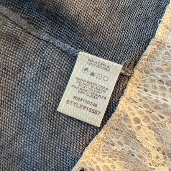 Mystree grey cardigan with lace details - Picture 7 of 9